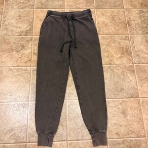 Aerie Women XS Charcoal Mineral Wash Joggers Sweatpants Split Cuff Drawstring